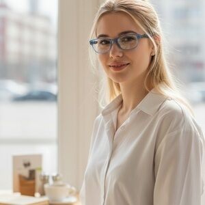 Black & blue reading glasses +2 strength